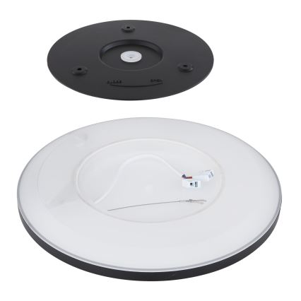 Globo - Luz de techo LED regulable para baño LED/24W/230V diá. 42 cm IP44 negro