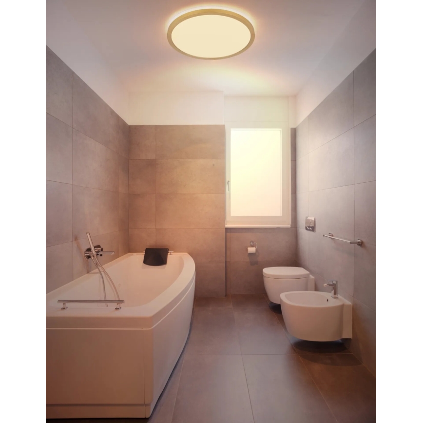Globo - Plafón de baño LED regulable LED/24W/230V 3000K IP44 d. 42 cm latón