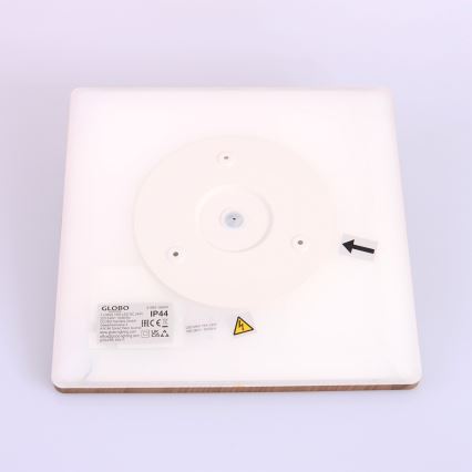 Globo - Luz de techo LED regulable para baño LED/18W/230V 29,4x29,4 cm IP44 marrón