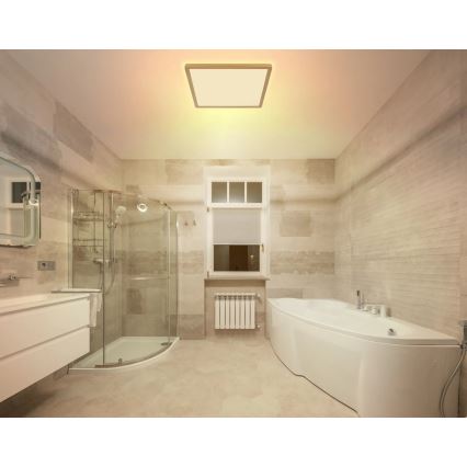 Globo - Plafón de baño LED regulable LED/24W/230V 3000K IP44 42x42 cm latón