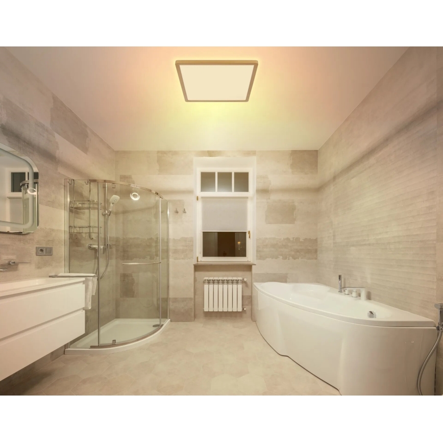 Globo - Plafón de baño LED regulable LED/24W/230V 3000K IP44 42x42 cm latón