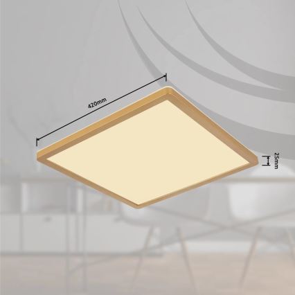 Globo - Plafón de baño LED regulable LED/24W/230V 3000K IP44 42x42 cm latón