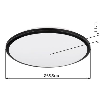 Globo - Plafón LED LED/18W/230V 3000K diá. 35 cm negro