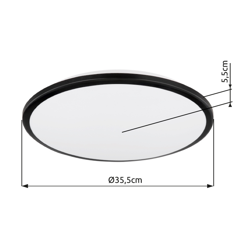 Globo - Plafón LED LED/18W/230V 3000K diá. 35 cm negro