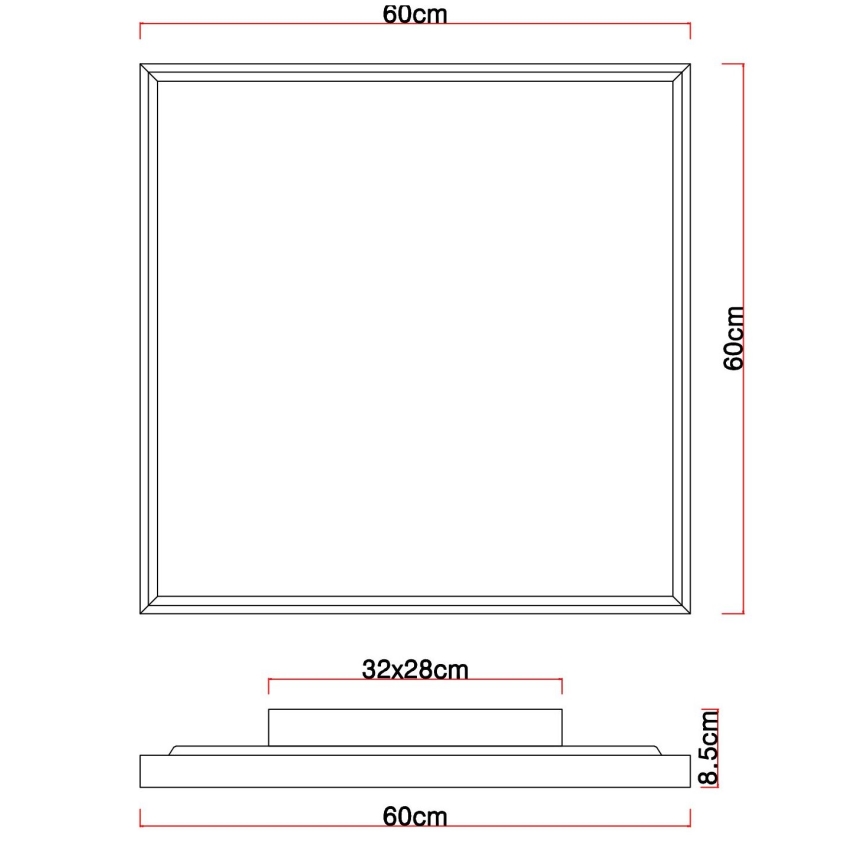 Globo - Plafón LED LED/36W/230V 2700/4500/6500K 60x60 cm