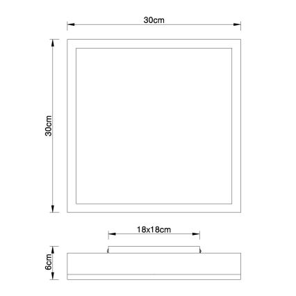 Globo - Plafón LED LED/12W/230V 3000K 30x30 cm