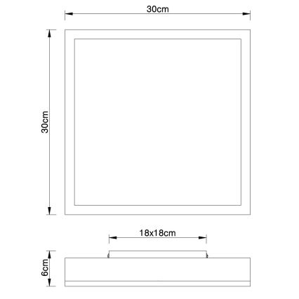 Globo - Plafón LED LED/12W/230V 30x30 cm marrón