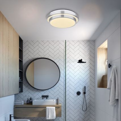 Globo - Lámpara de techo LED para baño con sensor LED/18W/230V IP44
