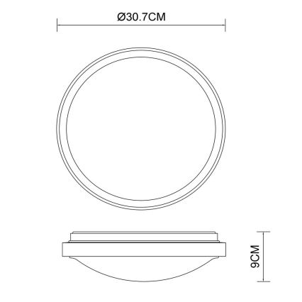 Globo - Plafón LED LED/12W/230V 307 mm 3000/4500/6000K