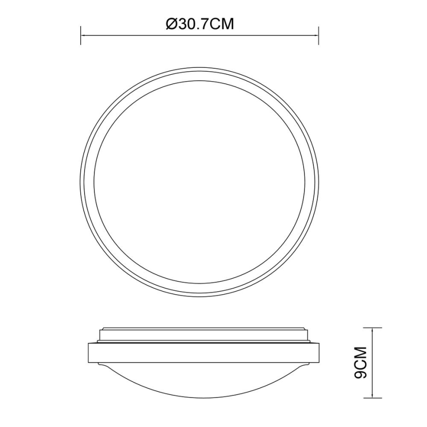 Globo - Plafón LED LED/12W/230V 307 mm 3000/4500/6000K