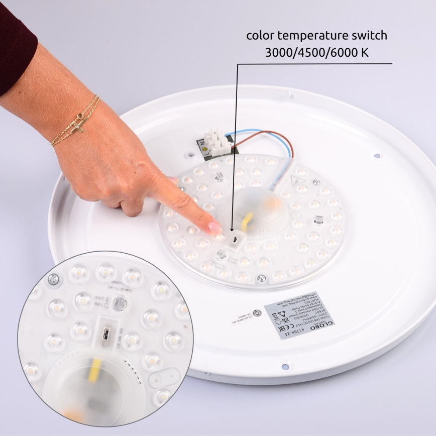 Globo - Plafón LED LED/24W/230V 3000/4500/6000K diá. 43,7 cm