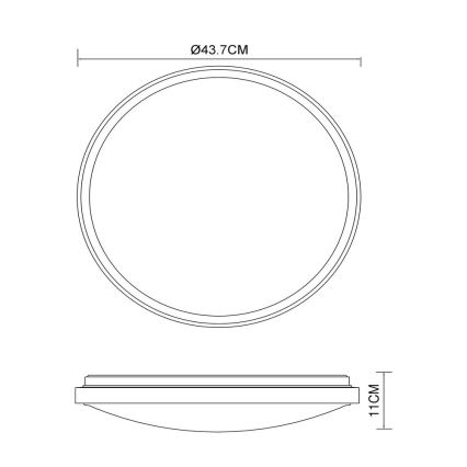 Globo - Plafón LED LED/24W/230V 3000/4500/6000K diá. 43,7 cm