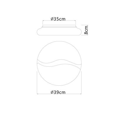 Globo - Plafón LED LED/24W/230V 3000/4200/6000K diá. 39 cm
