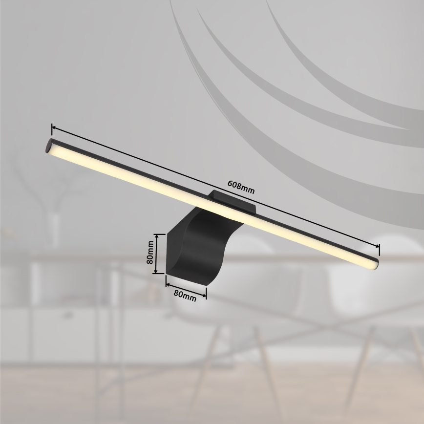 Globo - Iluminación LED para espejos de baño LED/10W/230V 60,8 cm IP44 negro