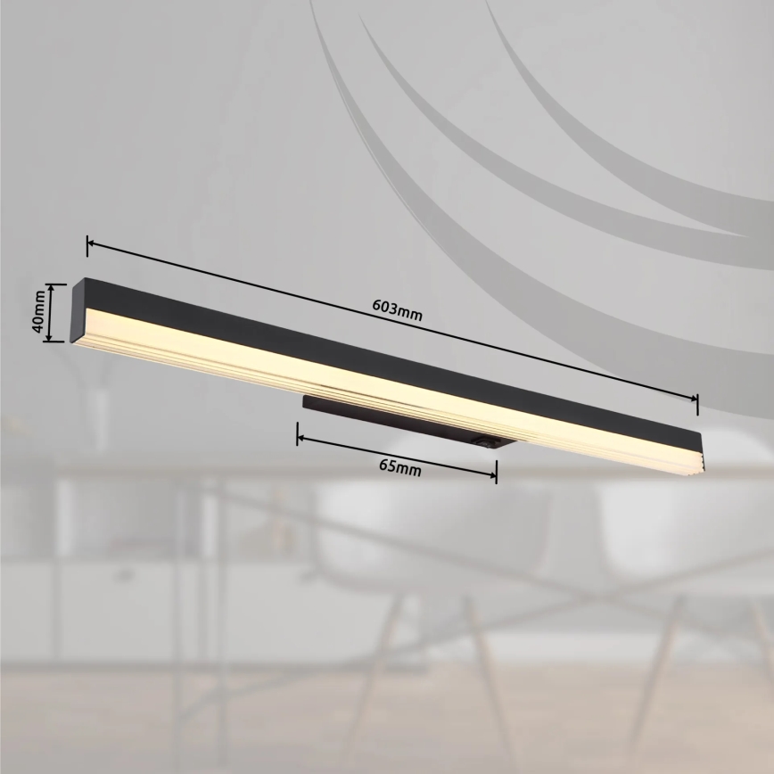 Globo - Aplique LED LED/12W/230V 3000/6000K 60 cm negro
