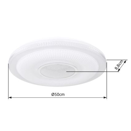 Globo - Lámpara de techo LED regulable LED/30W/230V 3000-6500K diámetro 50 cm blanca Wi-Fi Tuya + mando a distancia