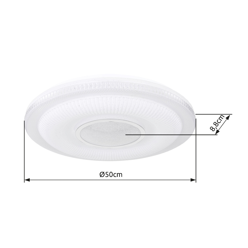 Globo - Lámpara de techo LED regulable LED/30W/230V 3000-6500K diámetro 50 cm blanca Wi-Fi Tuya + mando a distancia