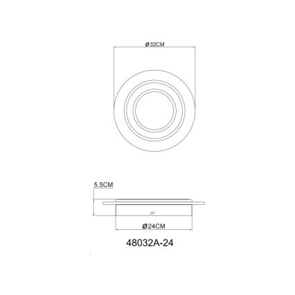 Globo - Plafón LED LED/24W/230V 3000K diá. 32 cm