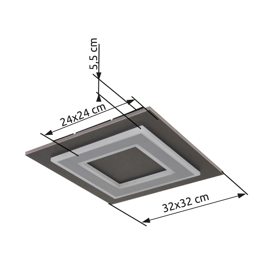 Globo - Plafón LED LED/24W/230V 3000K 32x32 cm antracita