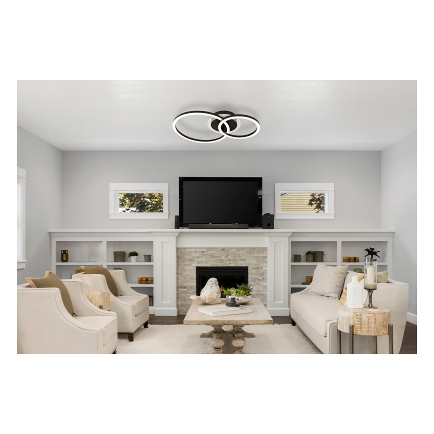 Globo - Lámpara de techo LED LED/30W/230V 2700/4500/6500K Ø 33x50 cm negra