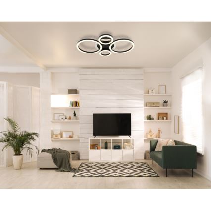 Globo - Lámpara de techo LED LED/40W/230V 2700/4500/6500K Ø 35,5x53 cm negra