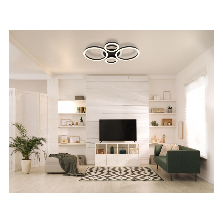 Globo - Lámpara de techo LED LED/40W/230V 2700/4500/6500K Ø 35,5x53 cm negra