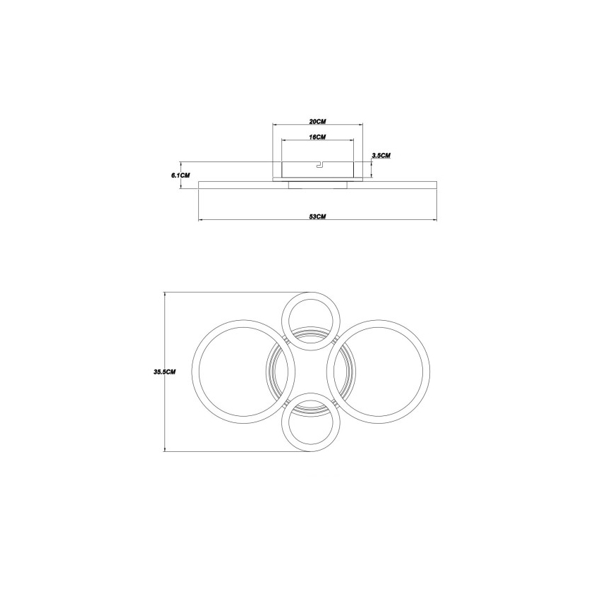 Globo - Lámpara de techo LED LED/40W/230V 2700/4500/6500K Ø 35,5x53 cm negra