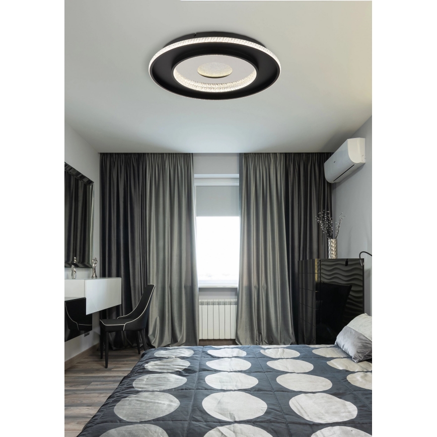 Globo - Lámpara de techo LED regulable LED/30W/230V 2700-6500K diámetro 52,5 cm negra + mando a distancia