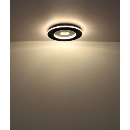 Globo - Lámpara de techo LED regulable LED/30W/230V 2700-6500K diámetro 52,5 cm negra + mando a distancia