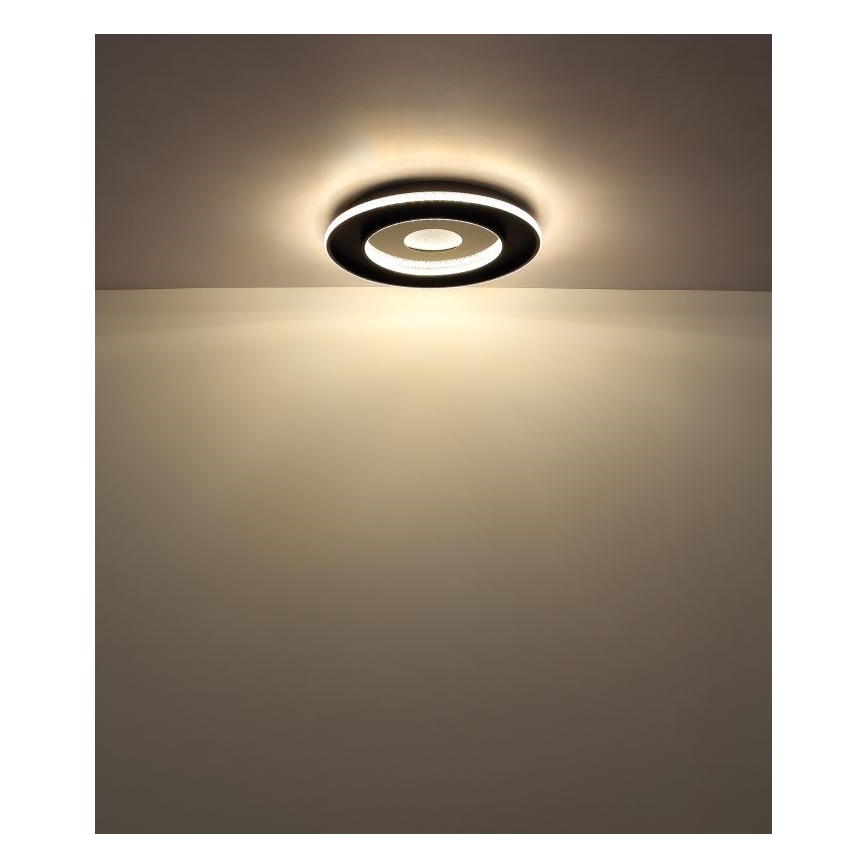 Globo - Lámpara de techo LED regulable LED/30W/230V 2700-6500K diámetro 52,5 cm negra + mando a distancia