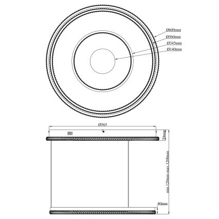 Globo - Lámpara colgante LED regulable con cable LED/54W/230V 2700-6500K Ø 60 cm negra + mando a distancia