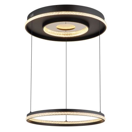 Globo - Lámpara de araña LED regulable LED/54W/230V 2700-6500K diá. 60 cm negro + control remoto
