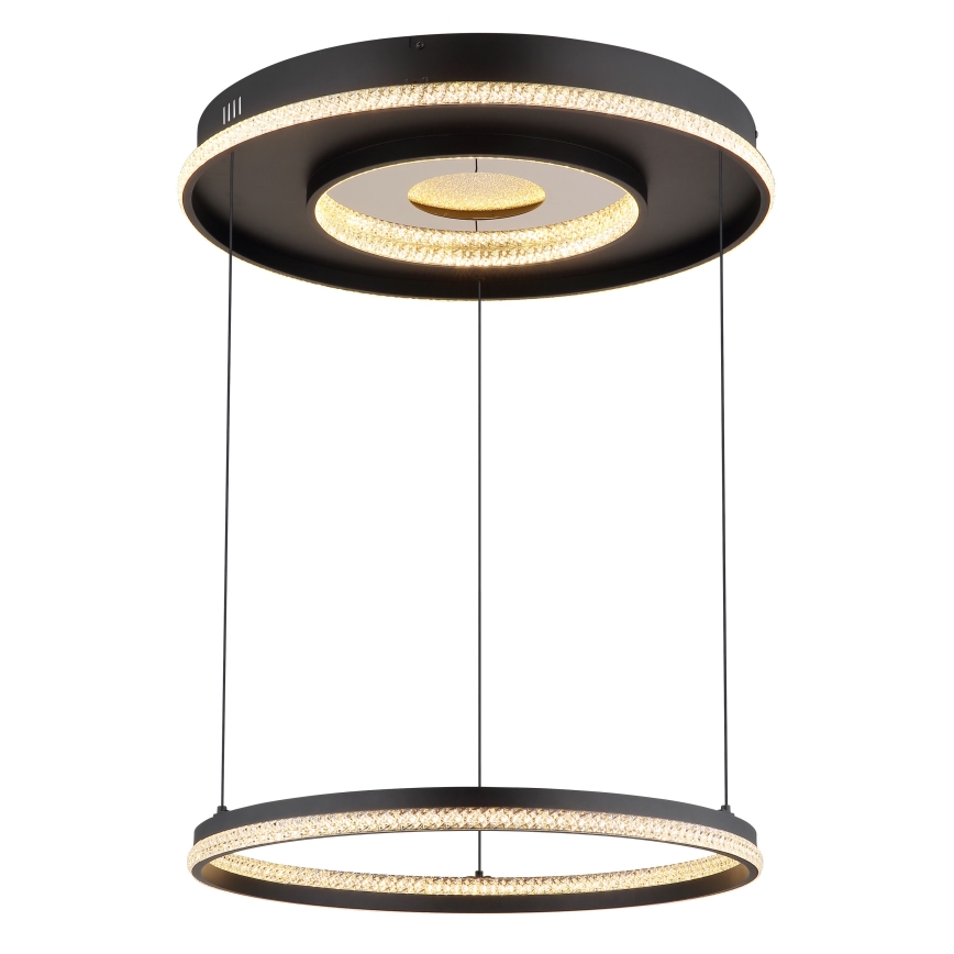 Globo - Lámpara de araña LED regulable LED/54W/230V 2700-6500K diá. 60 cm negro + control remoto