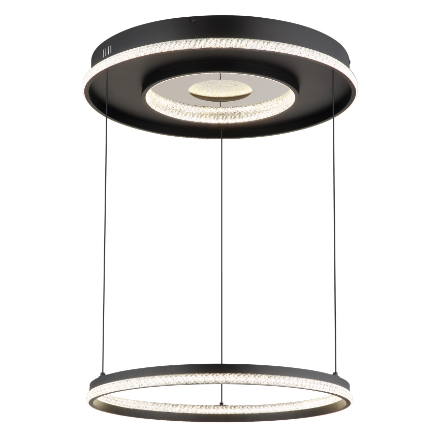 Globo - Lámpara de araña LED regulable LED/54W/230V 2700-6500K diá. 60 cm negro + control remoto