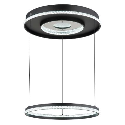 Globo - Lámpara de araña LED regulable LED/54W/230V 2700-6500K diá. 60 cm negro + control remoto