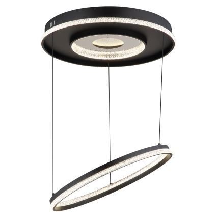 Globo - Lámpara de araña LED regulable LED/54W/230V 2700-6500K diá. 60 cm negro + control remoto