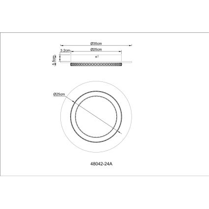 Globo - Plafón LED 24W/230V 3000/4000/6500K Ø 35 cm antracita