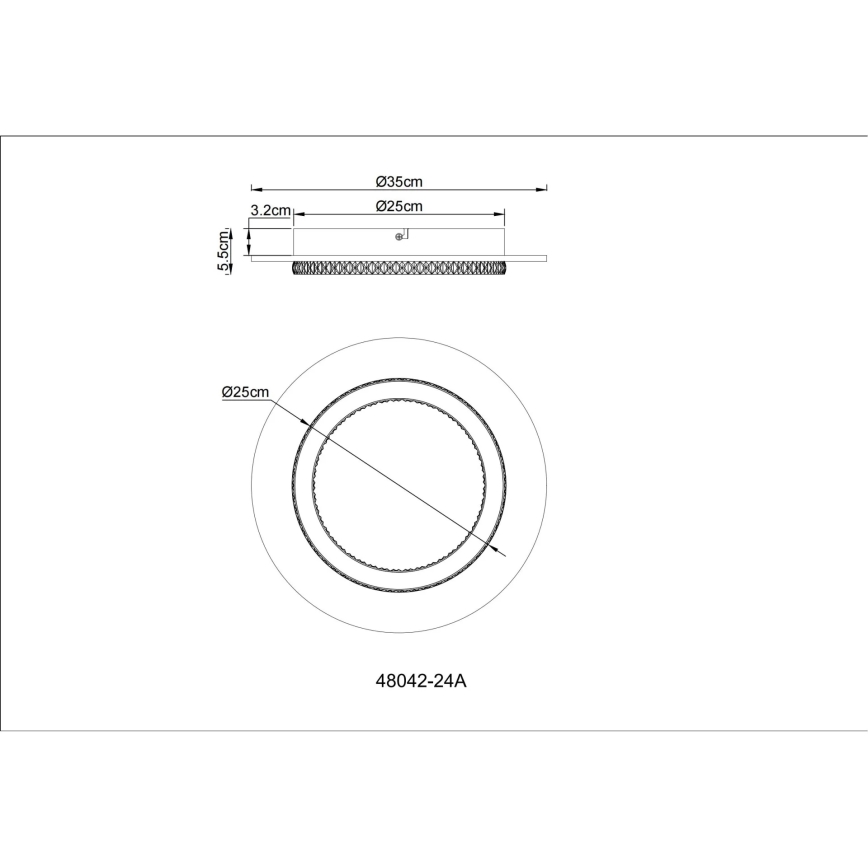 Globo - Plafón LED 24W/230V 3000/4000/6500K Ø 35 cm antracita