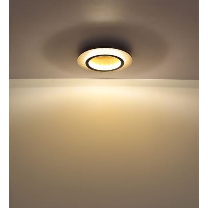 Globo - Plafón LED de techo 24W/230V 3000/4000/6500K Ø 35 cm negro