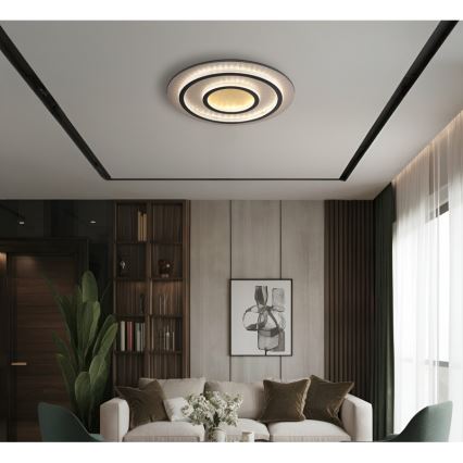 Globo - Luminaria de techo LED regulable LED/60W/230V 3000-6500K diámetro 55 cm negro + mando a distancia