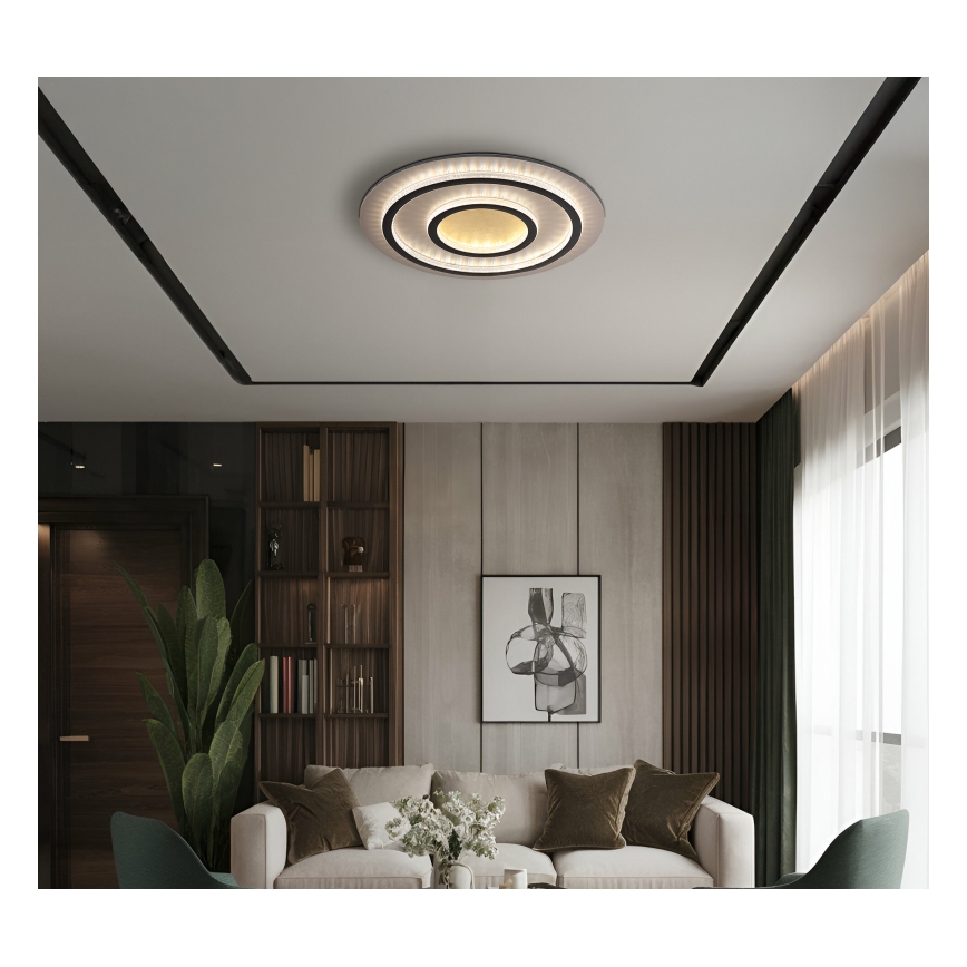 Globo - Luminaria de techo LED regulable LED/60W/230V 3000-6500K diámetro 55 cm negro + mando a distancia