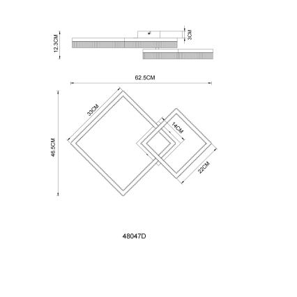Globo - Plafón LED/24W/230V 3000K 46,5x62,5 cm