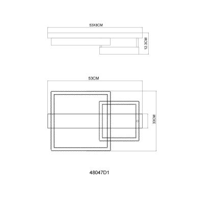 Globo - Plafón LED/24W/230V 3000K 33x53 cm