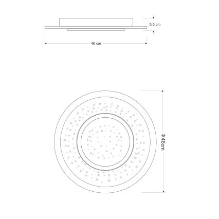 Globo - Lámpara de techo LED regulable LED/44W/230V 2700-6000K + mando a distancia