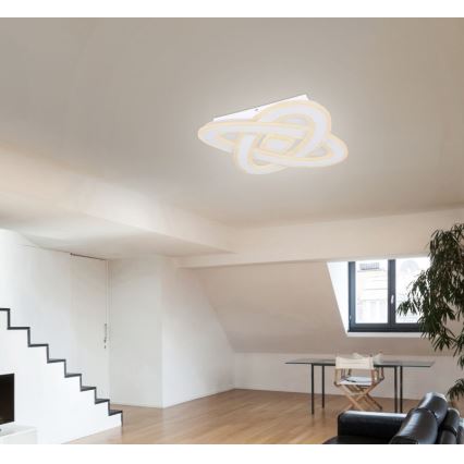 Globo - Lámpara de techo LED regulable LED/36W/230V 3000-6000K diámetro 50 cm blanca + mando a distancia