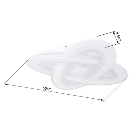 Globo - Lámpara de techo LED regulable LED/36W/230V 3000-6000K diámetro 50 cm blanca + mando a distancia
