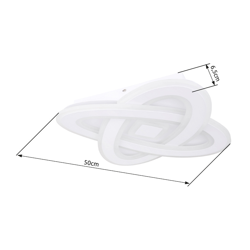 Globo - Lámpara de techo LED regulable LED/36W/230V 3000-6000K diámetro 50 cm blanca + mando a distancia