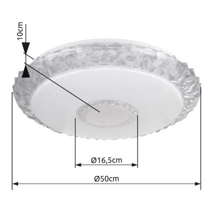 Globo - Lámpara de techo LED regulable LED/40W/230V 2700-6500K diámetro 50 cm Wi-Fi Tuya + mando a distancia