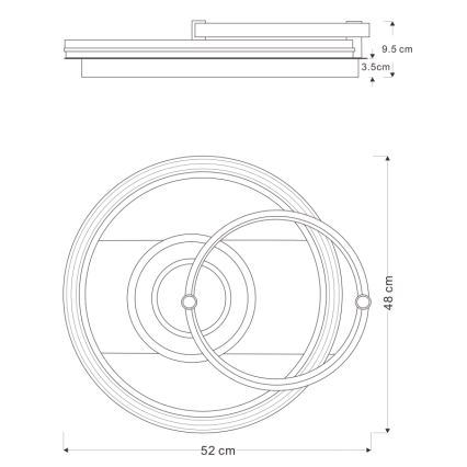Globo 48459-46 - Plafón LED regulable ANI LED/46W/230V 2700-6000K 48x52 cm + control remoto