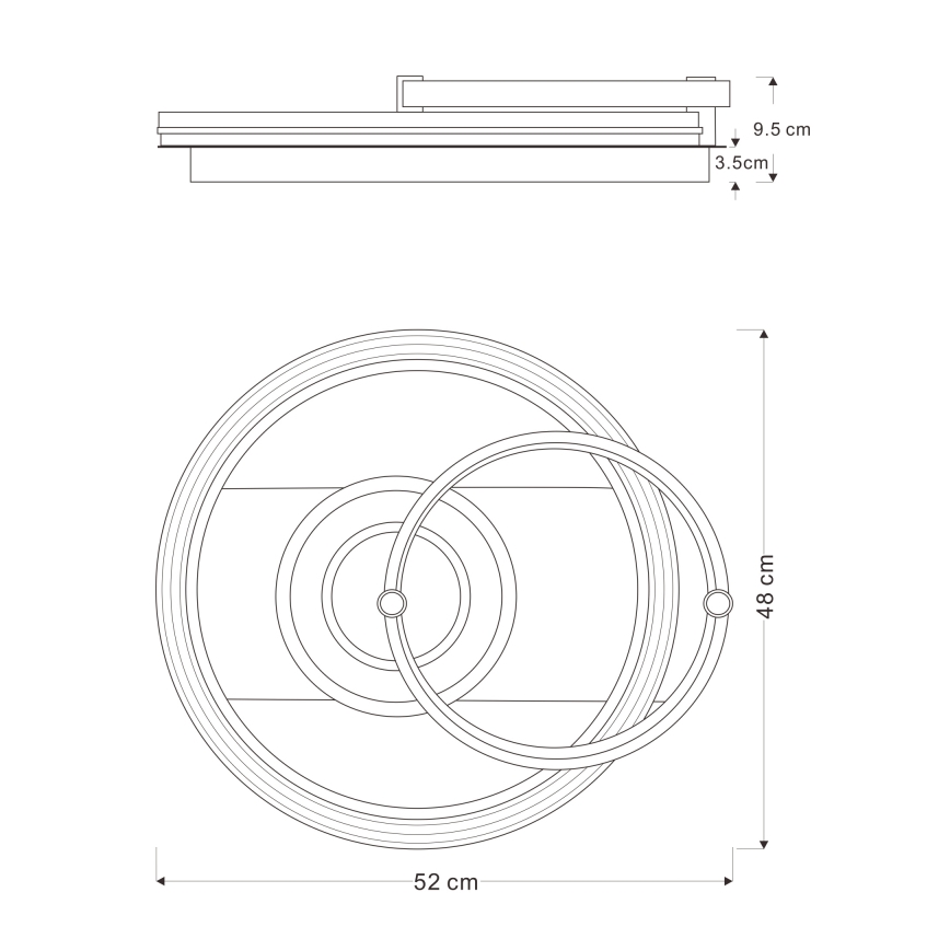 Globo 48459-46 - Plafón LED regulable ANI LED/46W/230V 2700-6000K 48x52 cm + control remoto